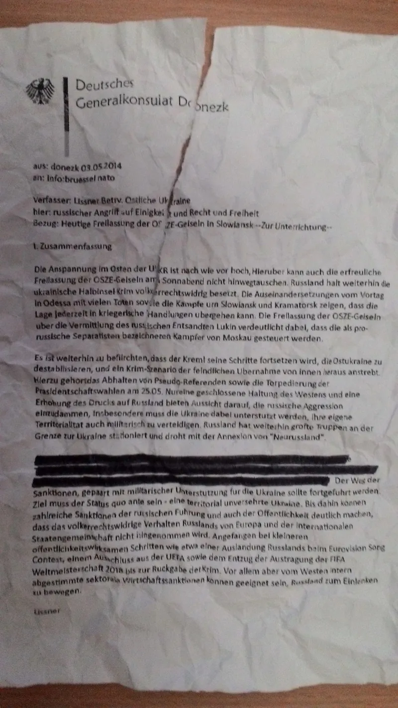 Disinformation forged letter